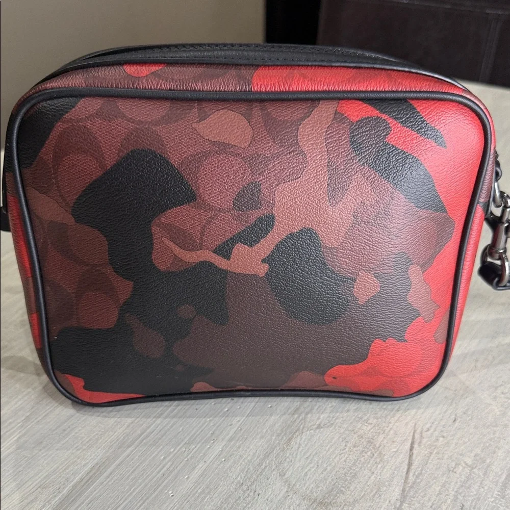 Coach Red and Black Camouflage Toiletry Bag